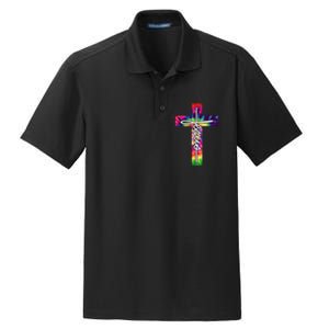 Jesus Christian Hippie Graphic Tees Tie Dye Cross Dry Zone Grid Polo