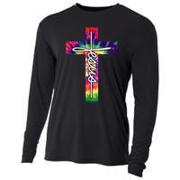 Jesus Christian Hippie Graphic Tees Tie Dye Cross Cooling Performance Long Sleeve Crew