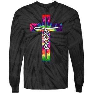 Jesus Christian Hippie Graphic Tees Tie Dye Cross Tie-Dye Long Sleeve Shirt