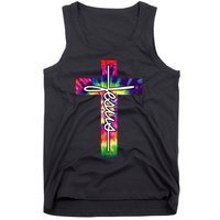 Jesus Christian Hippie Graphic Tees Tie Dye Cross Tank Top