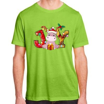 Joy Christmas Hippotamus Christmas Crew Xmas Family Matching Gift Adult ChromaSoft Performance T-Shirt