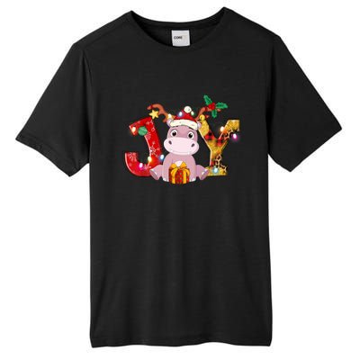 Joy Christmas Hippotamus Christmas Crew Xmas Family Matching Gift Tall Fusion ChromaSoft Performance T-Shirt