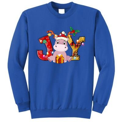 Joy Christmas Hippotamus Christmas Crew Xmas Family Matching Gift Sweatshirt