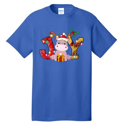 Joy Christmas Hippotamus Christmas Crew Xmas Family Matching Gift Tall T-Shirt