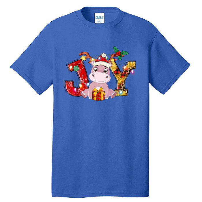 Joy Christmas Hippotamus Christmas Crew Xmas Family Matching Gift Tall T-Shirt