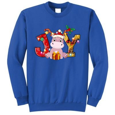 Joy Christmas Hippotamus Christmas Crew Xmas Family Matching Gift Tall Sweatshirt