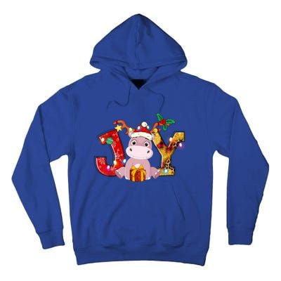 Joy Christmas Hippotamus Christmas Crew Xmas Family Matching Gift Tall Hoodie