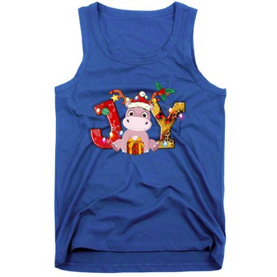 Joy Christmas Hippotamus Christmas Crew Xmas Family Matching Gift Tank Top