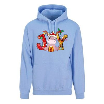 Joy Christmas Hippotamus Christmas Crew Xmas Family Matching Gift Unisex Surf Hoodie