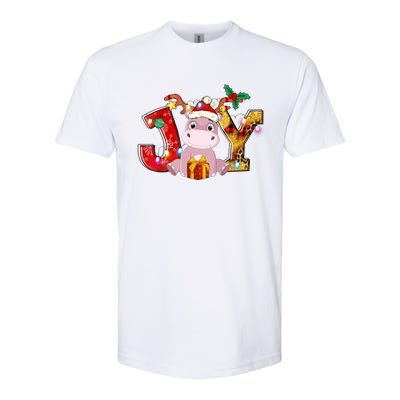 Joy Christmas Hippotamus Christmas Crew Xmas Family Matching Gift Softstyle CVC T-Shirt