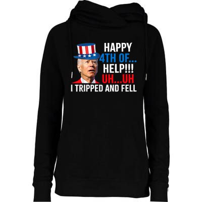 Joe Confused Happy Uh Uh Biden Falls Funny 4th Of July Womens Funnel Neck Pullover Hood