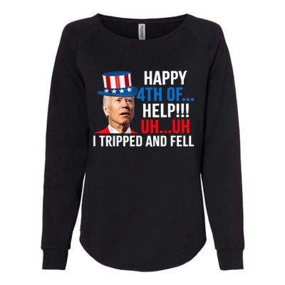 Joe Confused Happy Uh Uh Biden Falls Funny 4th Of July Womens California Wash Sweatshirt