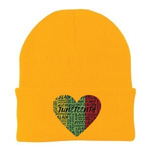 Juneteenth Celebrate Heart Black History Knit Cap Winter Beanie