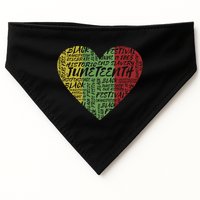 Juneteenth Celebrate Heart Black History USA-Made Doggie Bandana
