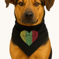 Juneteenth Celebrate Heart Black History USA-Made Doggie Bandana