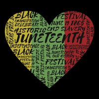 Juneteenth Celebrate Heart Black History USA-Made Doggie Bandana