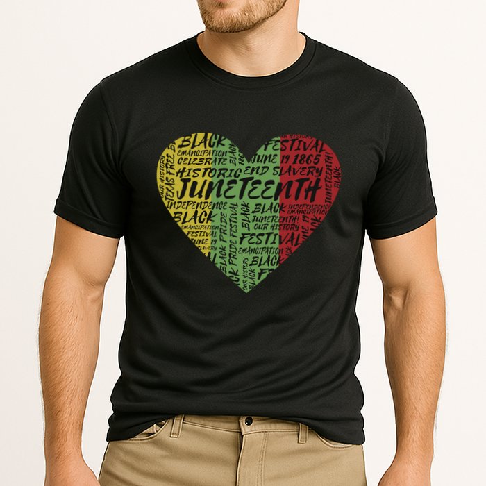 Juneteenth Celebrate Heart Black History Cooling Performance Crew T-Shirt