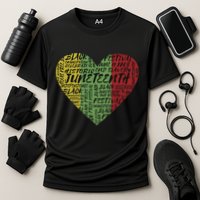 Juneteenth Celebrate Heart Black History Cooling Performance Crew T-Shirt