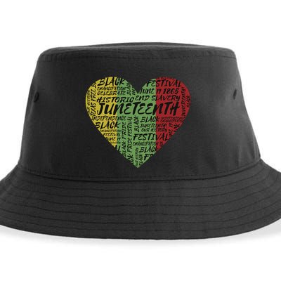 Juneteenth Celebrate Heart Black History Sustainable Bucket Hat