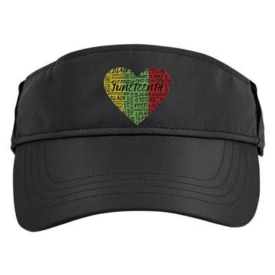 Juneteenth Celebrate Heart Black History Adult Drive Performance Visor