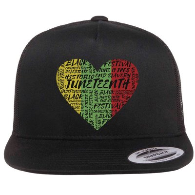 Juneteenth Celebrate Heart Black History Flatbill Hat