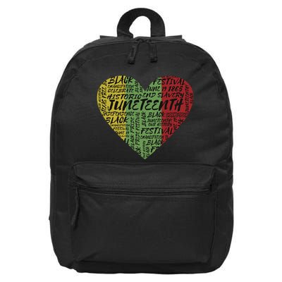 Juneteenth Celebrate Heart Black History 16 in Basic Backpack
