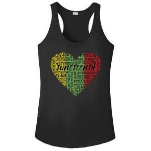 Juneteenth Celebrate Heart Black History Ladies PosiCharge Competitor Racerback Tank