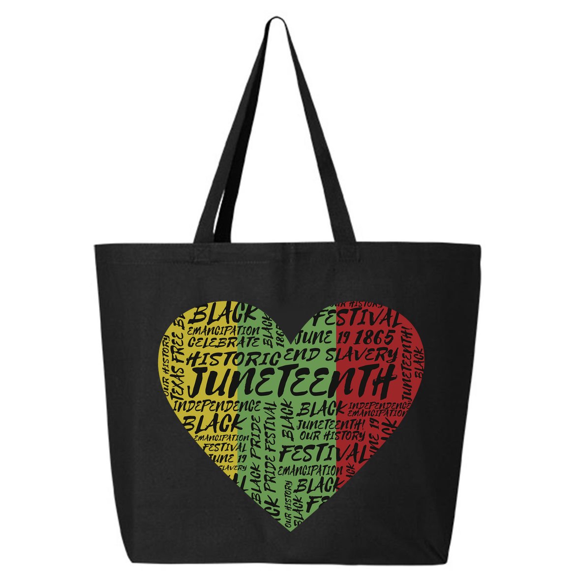 Juneteenth Celebrate Heart Black History 25L Jumbo Tote