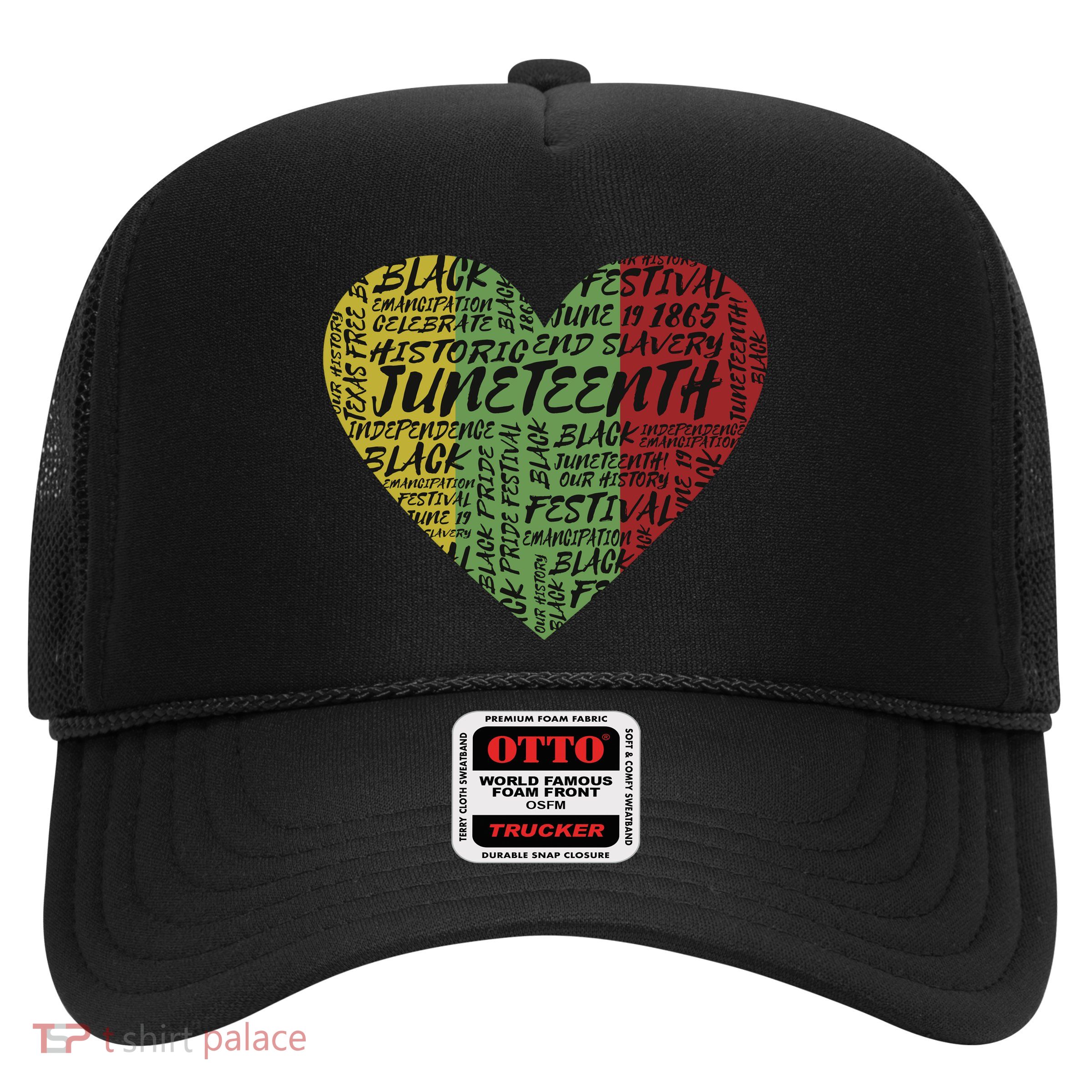 Juneteenth Celebrate Heart Black History Trucker Hat