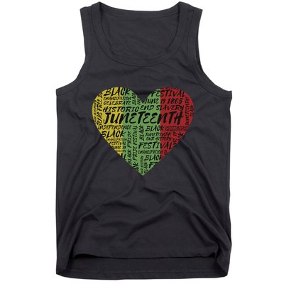 Juneteenth Celebrate Heart Black History Tank Top