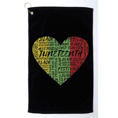 Juneteenth Celebrate Heart Black History Golf Towel