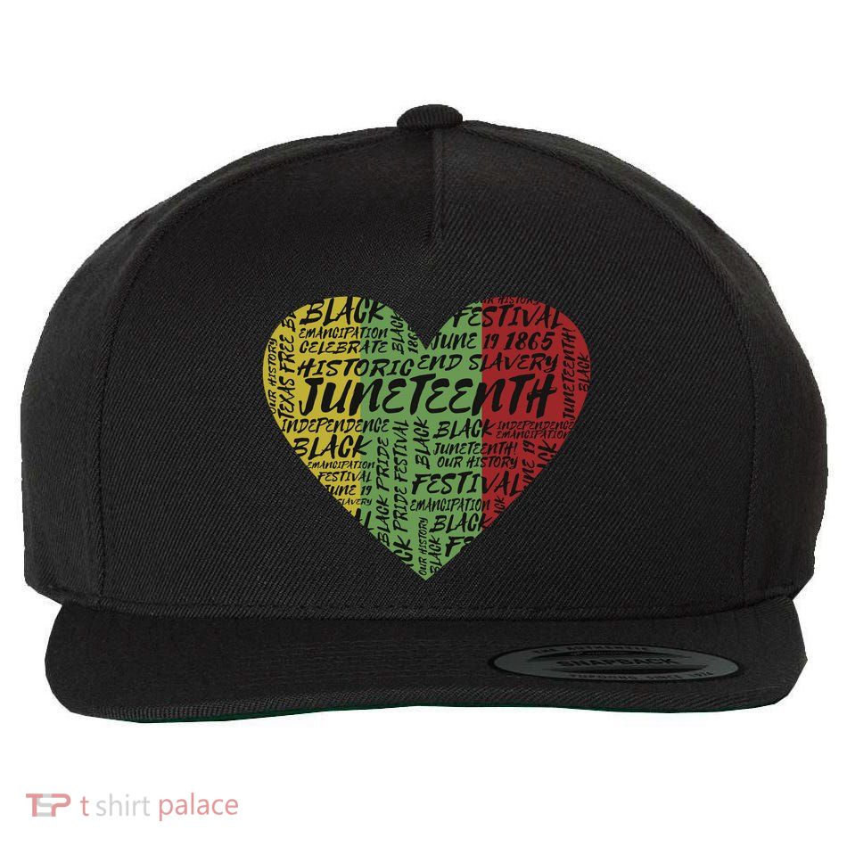 Juneteenth Celebrate Heart Black History Wool Snapback Cap