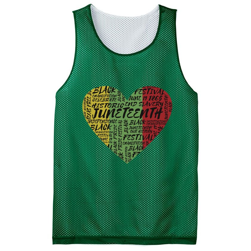 Juneteenth Celebrate Heart Black History Mesh Reversible Basketball Jersey Tank