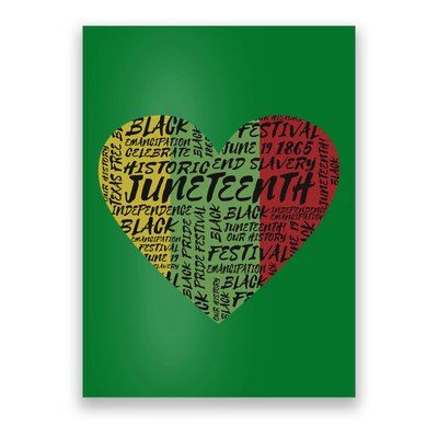 Juneteenth Celebrate Heart Black History Poster