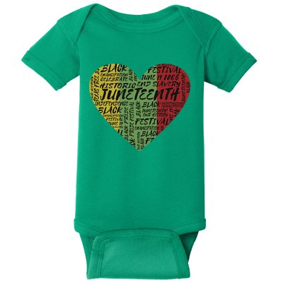 Juneteenth Celebrate Heart Black History Baby Bodysuit