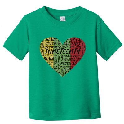 Juneteenth Celebrate Heart Black History Toddler T-Shirt