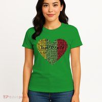 Juneteenth Celebrate Heart Black History Womens T-Shirt