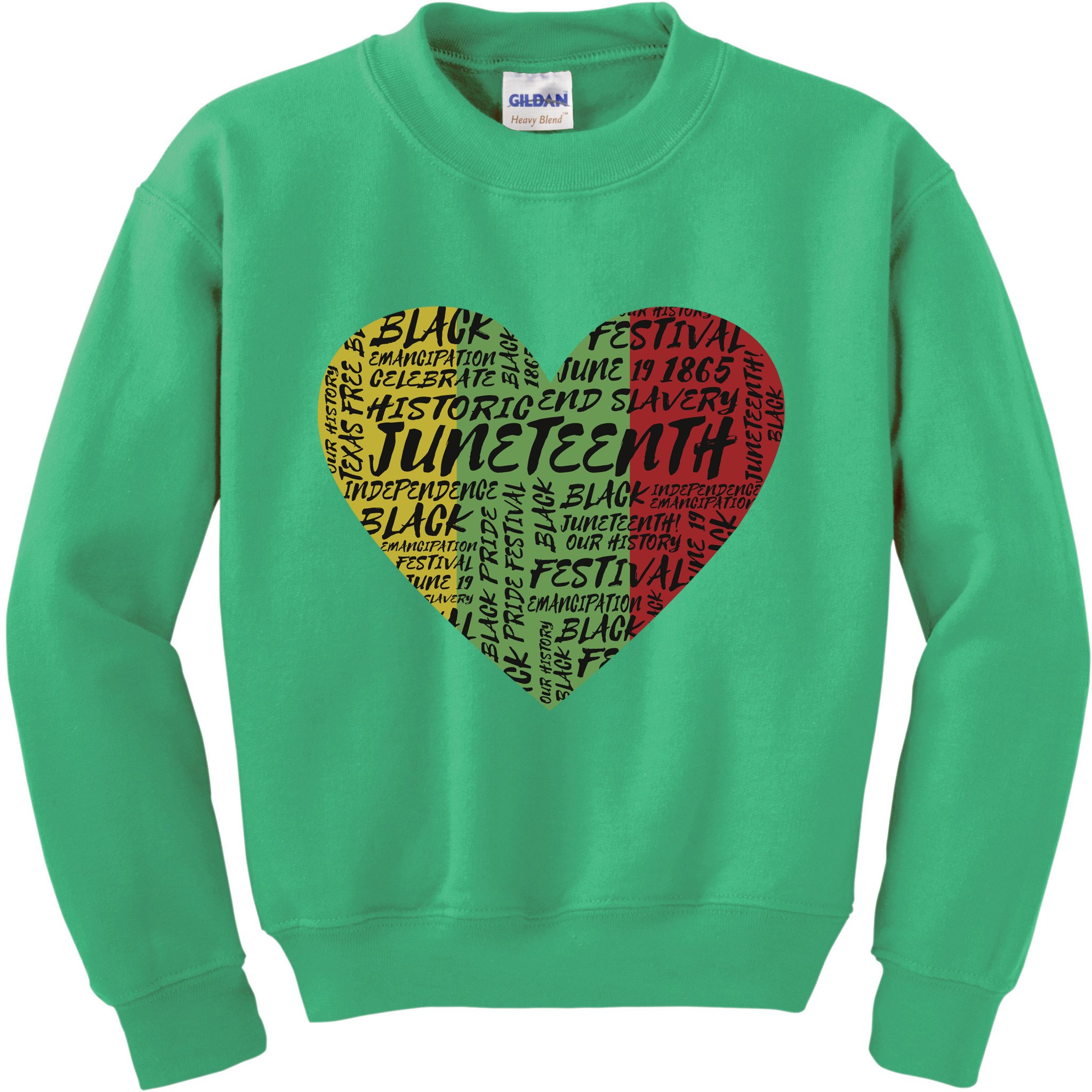 Juneteenth Celebrate Heart Black History Kids Sweatshirt
