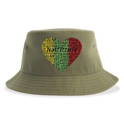 Juneteenth Celebrate Heart Black History Sustainable Bucket Hat