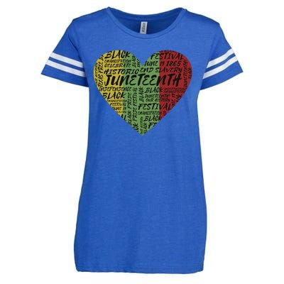 Juneteenth Celebrate Heart Black History Enza Ladies Jersey Football T-Shirt