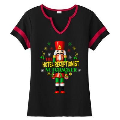 Joyful Christmas Holiday Nutcracker Hotel Receptionist Xmas Ladies Halftime Notch Neck Tee