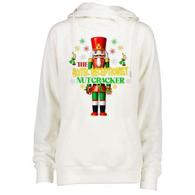 Joyful Christmas Holiday Nutcracker Hotel Receptionist Xmas Womens Funnel Neck Pullover Hood