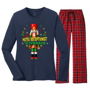 Joyful Christmas Holiday Nutcracker Hotel Receptionist Xmas Women's Long Sleeve Flannel Pajama Set 