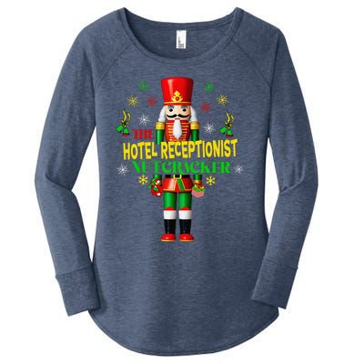 Joyful Christmas Holiday Nutcracker Hotel Receptionist Xmas Women's Perfect Tri Tunic Long Sleeve Shirt