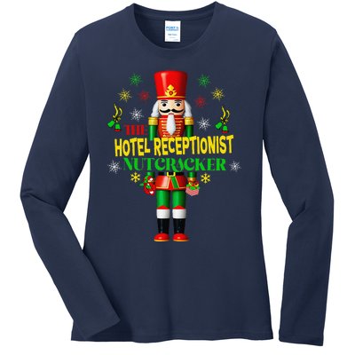 Joyful Christmas Holiday Nutcracker Hotel Receptionist Xmas Ladies Long Sleeve Shirt