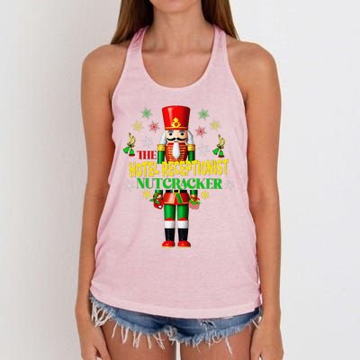 Joyful Christmas Holiday Nutcracker Hotel Receptionist Xmas Women's Knotted Racerback Tank