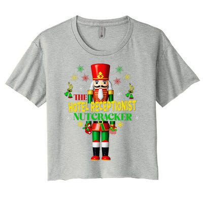 Joyful Christmas Holiday Nutcracker Hotel Receptionist Xmas Women's Crop Top Tee