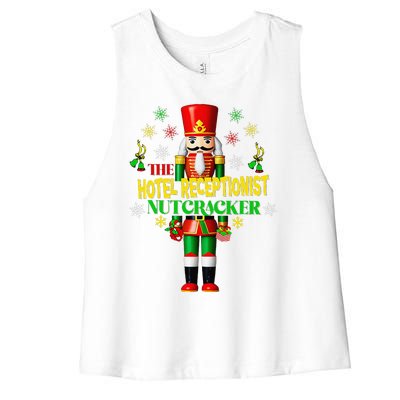 Joyful Christmas Holiday Nutcracker Hotel Receptionist Xmas Women's Racerback Cropped Tank