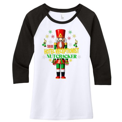 Joyful Christmas Holiday Nutcracker Hotel Receptionist Xmas Women's Tri-Blend 3/4-Sleeve Raglan Shirt