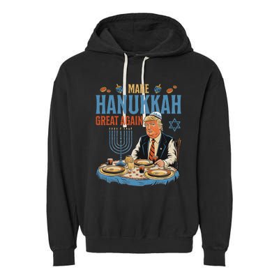 Jewish Celebrate Hanukkah Great Again President Trump Garment-Dyed Fleece Hoodie